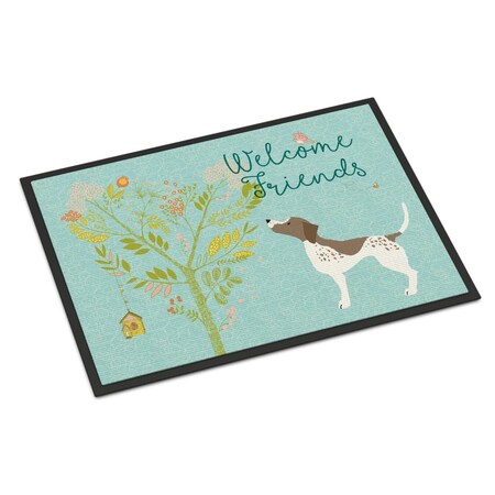 Carolines Treasures Welcome Friends Gun Dog Indoor or Outdoor Mat, 18 x 27 in. BB7593MAT